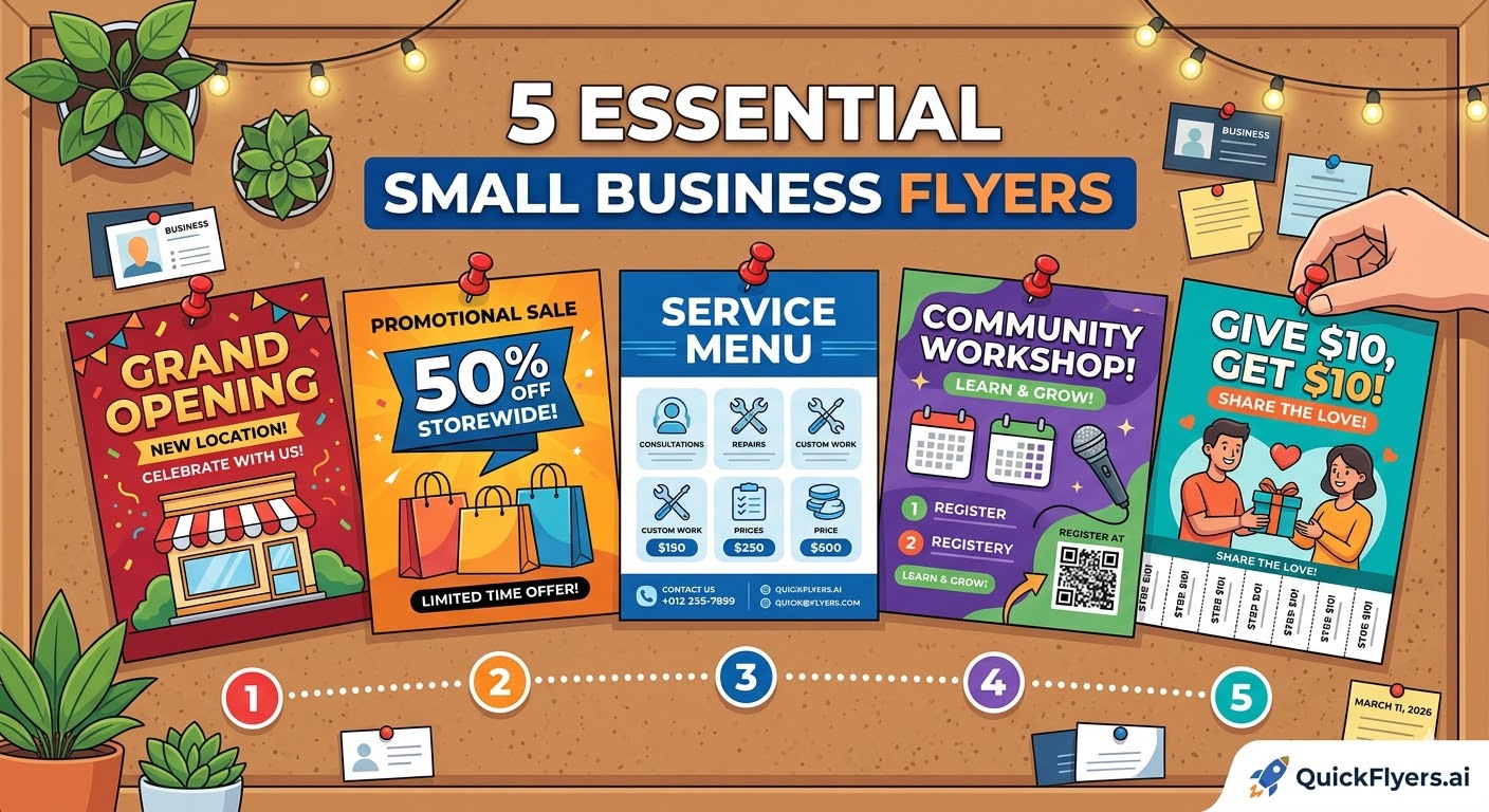 5 Types of Flyers Every Small Business Should Create (And When to Use Them)