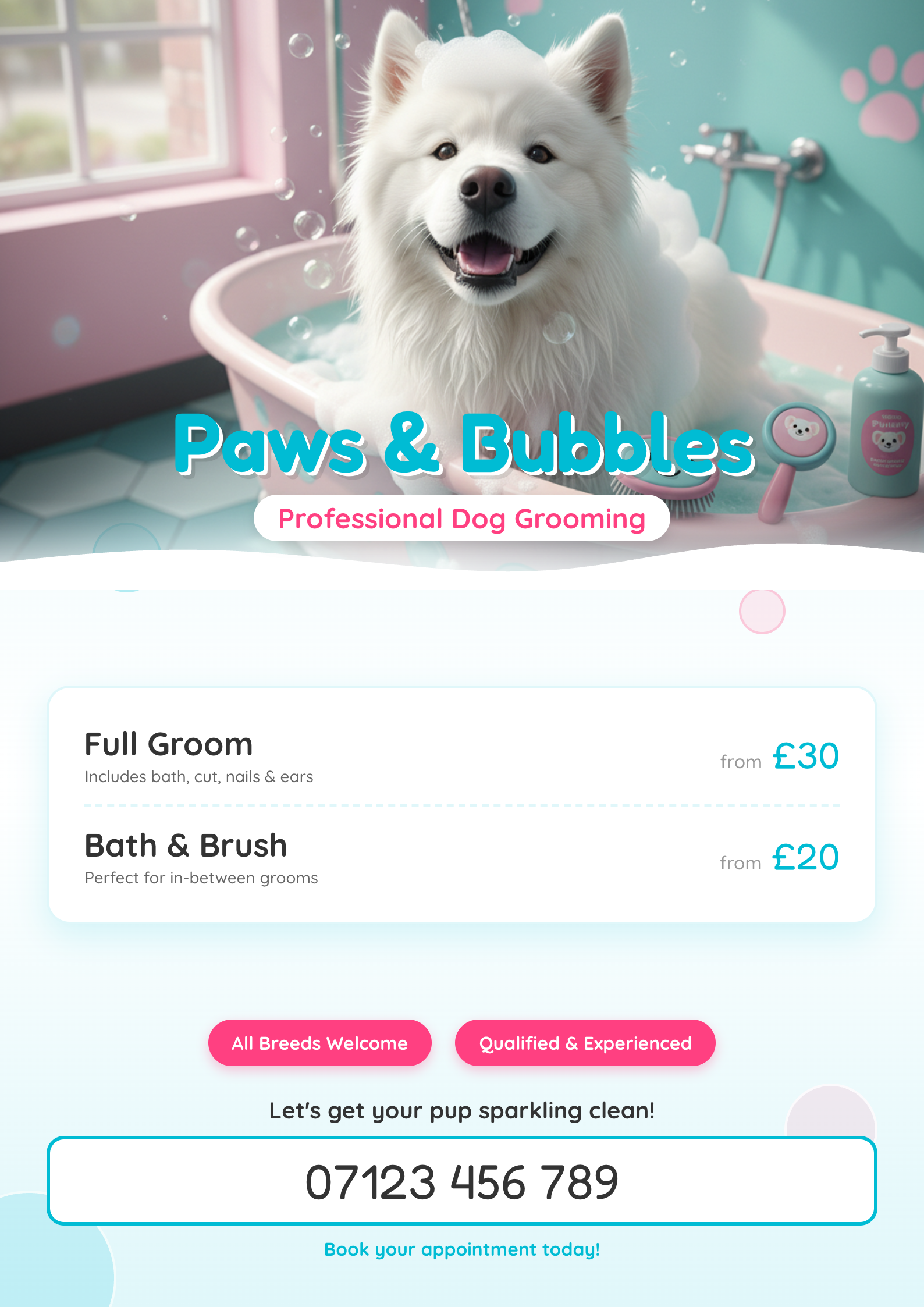 Example Dog Grooming Flyer Template