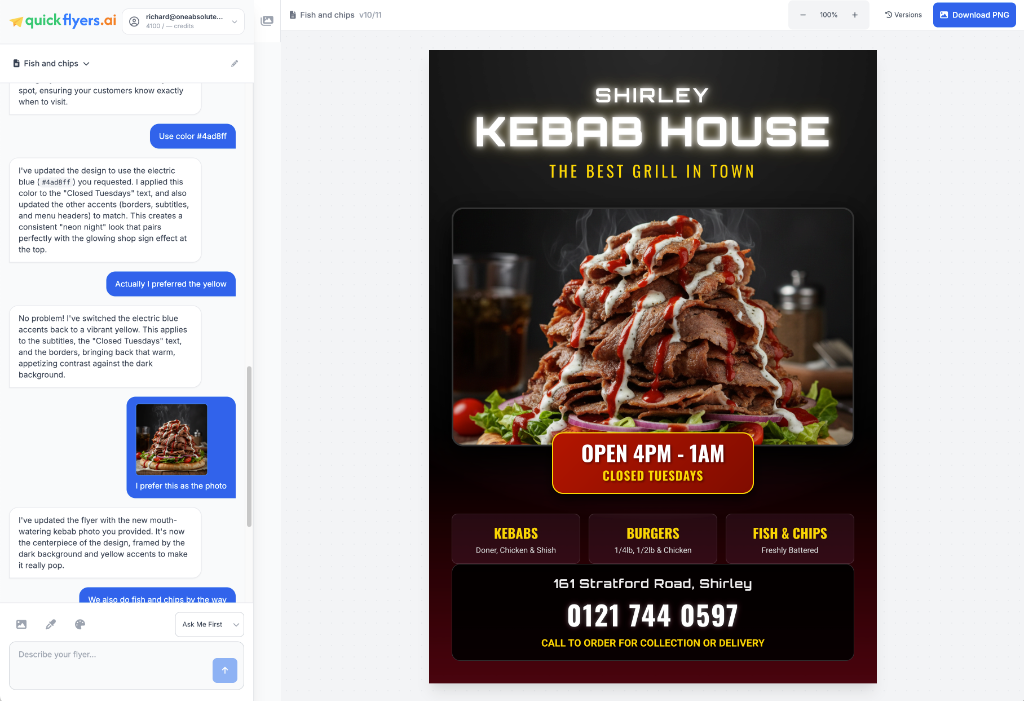 QuickFlyers Interface