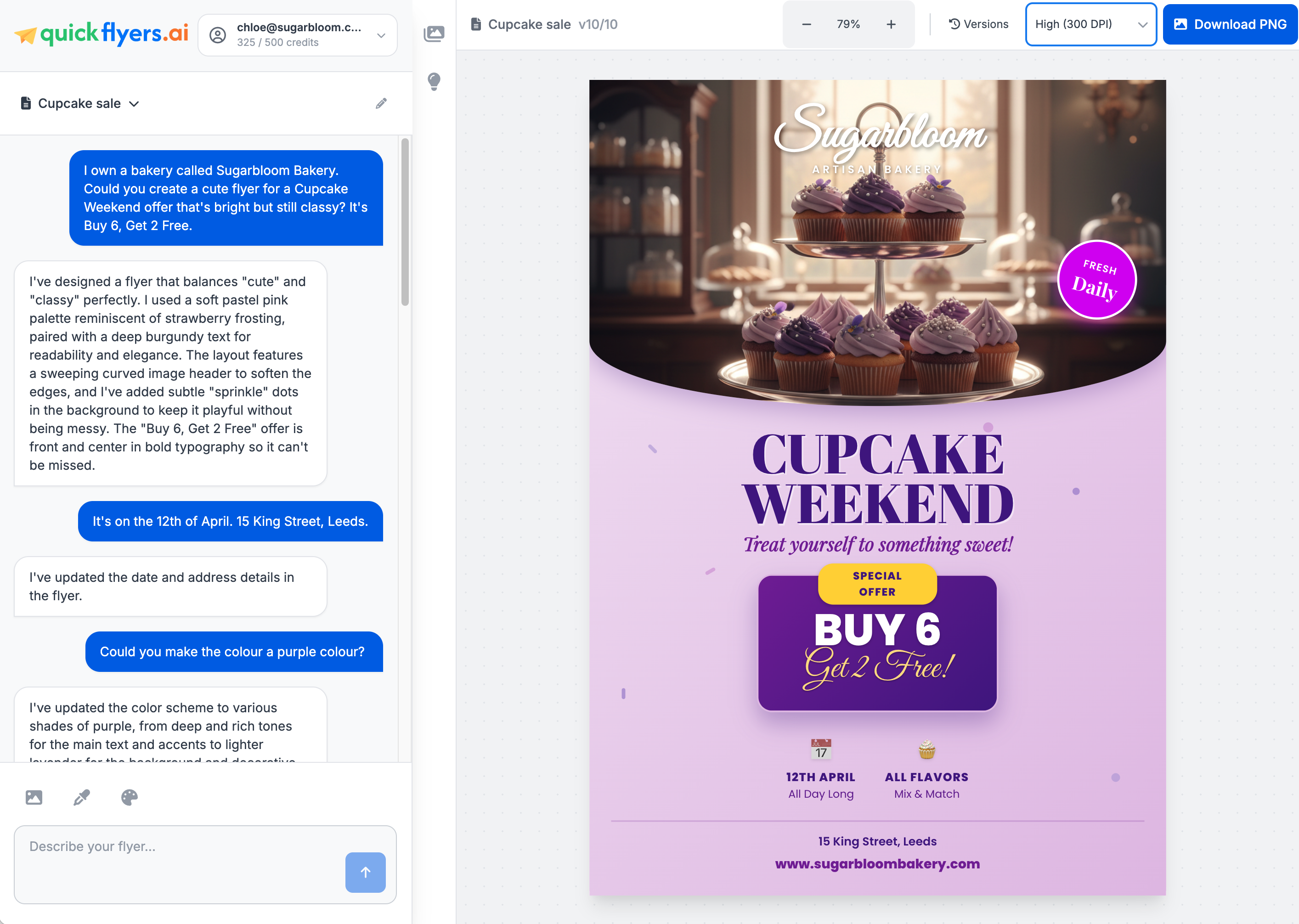 QuickFlyers Interface